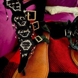 Amazing stunning beaded gladiator sandals